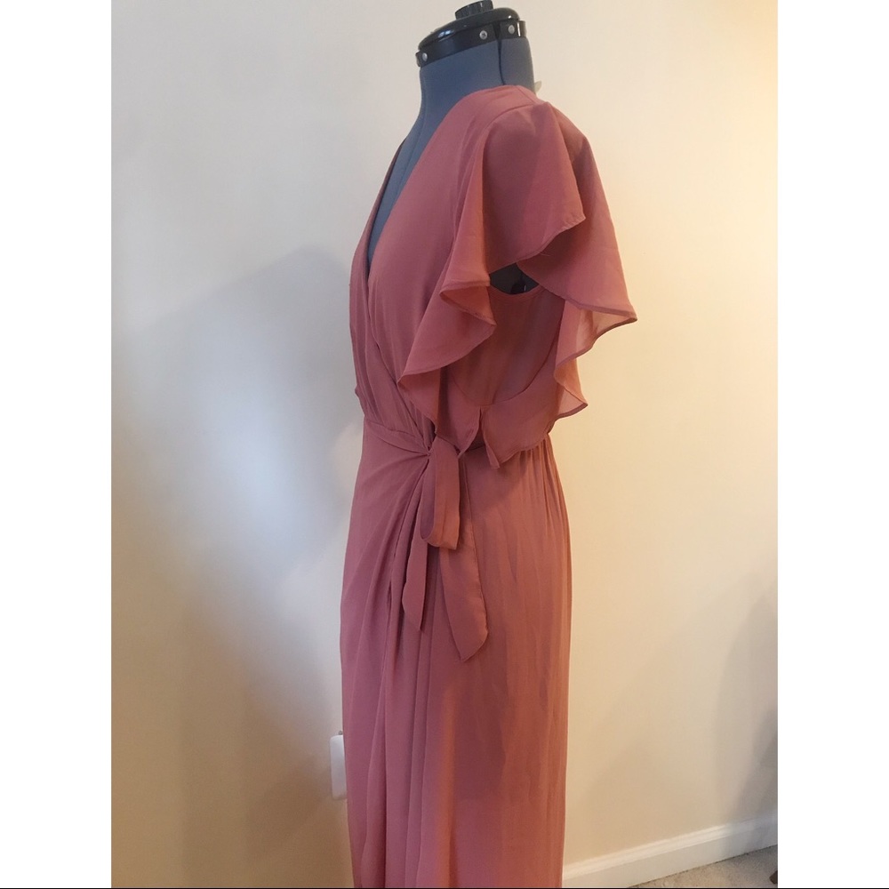 Rose Wrap Dress - ruffle sleeves